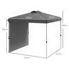 Carpa Plegable De Acero Tela Oxford 247x247x268 Cm-outsunny. Gris