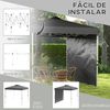 Carpa Plegable De Acero Tela Oxford 247x247x268 Cm-outsunny. Gris