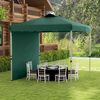 Carpa Plegable De Acero Tela Oxford 247x247x268 Cm-outsunny. Verde