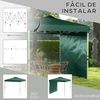 Carpa Plegable De Acero Tela Oxford 247x247x268 Cm-outsunny. Verde