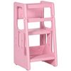 Torre De Aprendizaje Para Niños Homcom De Hdpe 47x47x90 Cm Rosa