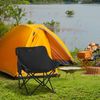 Silla De Camping De Acero Tela Oxford 61x54x66 Cm-outsunny. Negro