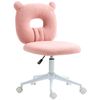 Silla De Escritorio De Poliéster Acero Homcom 50x56x80-90 Cm Rosa