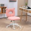 Silla De Escritorio De Poliéster Acero Homcom 50x56x80-90 Cm Rosa