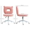 Silla De Escritorio De Poliéster Acero Homcom 50x56x80-90 Cm Rosa