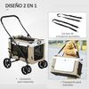 Carrito Para Perros De Tela Oxford Acero 81x58x97,5 Cm-pawhut. Caqui