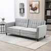 Sofá Cama De 3 Plazas De Terciopelo Homcom 189x80,5x78,5 Cm Gris