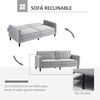 Sofá Cama De 3 Plazas De Terciopelo Homcom 189x80,5x78,5 Cm Gris