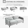 Sofá Cama De 3 Plazas De Terciopelo Homcom 189x80,5x78,5 Cm Gris