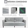 Sofá Cama De 3 Plazas De Terciopelo Homcom 189x80,5x78,5 Cm Gris