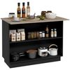 Isla De Cocina De Mdf Homcom 105x60x82 Cm Negro Y Roble