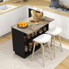 Isla De Cocina De Mdf Homcom 105x60x82 Cm Negro Y Roble