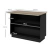 Isla De Cocina De Mdf Homcom 105x60x82 Cm Negro Y Roble