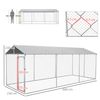 Perrera De Acero Galvanizado Tela Oxford 600x230x230 Cm-pawhut.plata