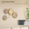 Espejo Decorativo De Pared De Metal Vidrio Homcom 110x68x2 Cm Dorado