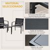 Conjunto 2 Sillones+1 Sofá+1 Mesa Outsunny 105x60x77 Cm Negro