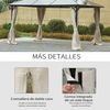 4 Paredes Laterales Para Cenador Outsunny Poliéster 3,5x2 M Beige