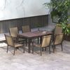 Conjunto 1 Mesa+6 Sillas De Acero Textilene-outsunny. Caqui