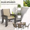 Conjunto 1 Mesa+6 Sillas De Acero Textilene-outsunny. Caqui