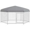 Perrera De Exterior De Acero Galvanizado 210x185x150 Cm-pawhut. Plata