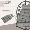 Silla Colgante De Acero Pe 100x131x194 Cm-outsunny. Gris Oscuro