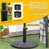 Base De Sombrilla De Hdpe Metal Ø45x33 Cm-outsunny. Negro