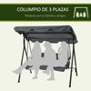 Columpio De Jardín 3 Plazas Outsunny Poliéster 172x110x153 Cm Gris