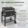 Barbacoa De Carbón Outsunny Acero Inoxidable 113x65x108 Cm Negro