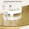 Conjunto 1 Mesa+6 Sillas De Acero Pe-outsunny. Natural