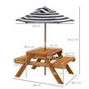 Mesa De Picnic De Abeto Poliéster 89x80,5x142,5 Cm-outsunny Teca