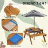 Mesa De Picnic De Abeto Poliéster 89x80,5x142,5 Cm-outsunny Teca