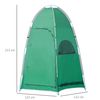 Tienda De Ducha Portátil Outsunny Poliéster 122x122x213 Cm Verde