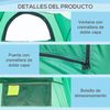 Tienda De Ducha Portátil Outsunny Poliéster 122x122x213 Cm Verde