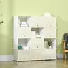 Armario Modular De Plástico Acero Homcom 125x32x125 Cm-blanco