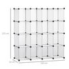 Armario Modular De Plástico Acero Homcom 125x32x125 Cm Transparente