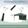 Carpa Plegable Outsunny De Tela Oxford Acero 300x300x265 Cm Verde