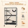 Jaula Para Animales Pequeños De Acero Pp 80x52x128 Cm-pawhut. Gris