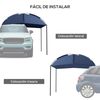 Toldo Para Coche De Poliéster 290x278x230-260 Cm-outsunny. Azul