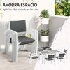 Conjunto 1 Mesa +6 Sillas De Acero Textilene-outsunny. Blanco Y Gris