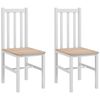 2 Sillas De Comedor De Madera De Pino Homcom 38,5x47,5x99 Cm Blanco