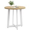 Mesa De Comedor Para 4 Personas De Mdf Acero Homcom Ø80x75 Cm Roble