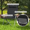 Silla De Camping Plegable Outsunny Tela Oxford 74x59,5x98 Cm Negro