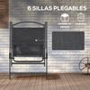 Conjunto 1 Mesa +6 Sillas+1 Sombrilla De Metal-outsunny. Negro