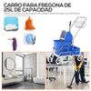 Carro De Limpieza Profesional Pp Y Metal Homcom 72x49,5x95 Cm Azul