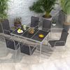 Conjunto 1 Mesa +6 Sillas De Acero Textilene-outsunny. Negro