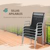 Conjunto 1 Mesa +6 Sillas De Acero Textilene-outsunny. Negro