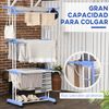 Tendedero Vertical Plegable De Acero Homcom 73x64x177 Cm Azul