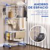 Tendedero Vertical Plegable De Acero Homcom 73x64x177 Cm Azul