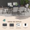 Conjunto 1 Mesa +6 Sillas De Metal Malla -outsunny. Gris