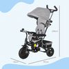 Triciclo Para Bebés De Metal Poliéster 95x50x106 Cm-homcom. Gris